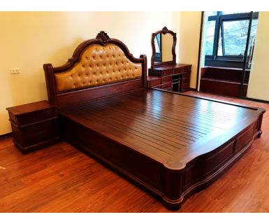 GIƯỜNG NGỦ GỖ TỰ NHIÊN ĐẸP TN76