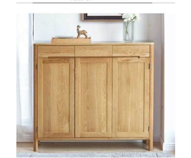 TỦ GIÀY BA CỬA BẰNG GỖ SỒI PHONG CÁCH NHẬT BẢN TN139