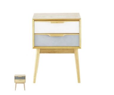 TỦ ĐẦU GIƯỜNG HAI NGĂN KÉO GỖ CAO SU TN177